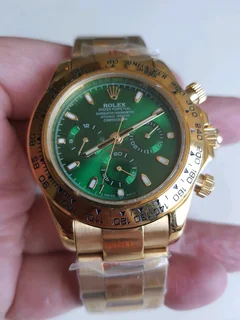 Rolex Gold Daytona Mens Automatic Watch Green Dial