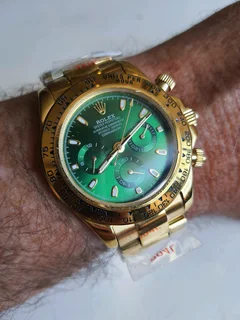 Rolex Gold Daytona Mens Automatic Watch Green Dial