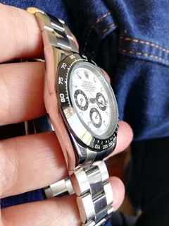 Rolex Daytona Mens Automatic Watch White Panda Dial