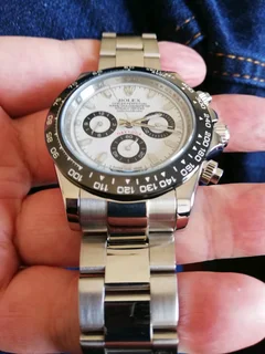 Rolex Daytona Mens Automatic Watch White Panda Dial