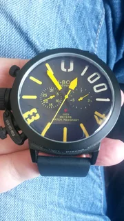 U-boat Classico Italo Fontana Mens Automatic Watch Black/Yellow