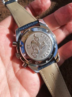 Omega Speedmaster Chronograph Mens Watch Steel Blue