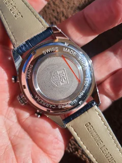 Tag Heuer Carrera Mens Chronograph Watch Blue sunburst Dial