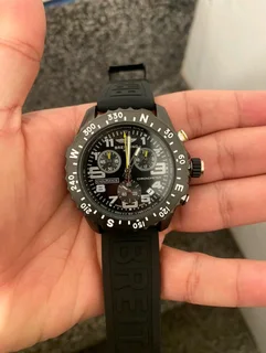 Breitling Endurance Pro 44mm Mens Sports Chronograph Watch Black on Black