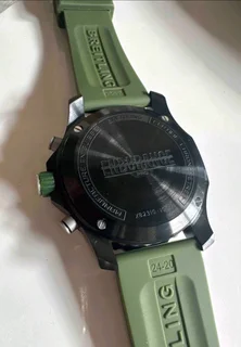 Breitling Endurance Pro 44mm Mens Sports Chronograph Watch Black with Green Rubber Strap