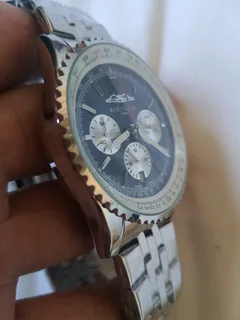 Breitling Navitimer Mens 46mm Chronograph Watch Blue Panda Dial