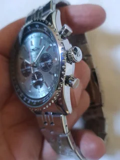 Breitling Navitimer Mens 46mm Chronograph Watch Steel Mint Green Panda Dial