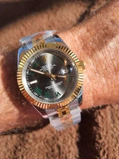 Rolex Datejust Two Tone Wimbledon Dial Mens Automatic Watch