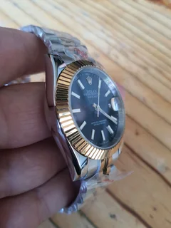 Rolex Datejust Two Tone Black Dial Mens Automatic Watch