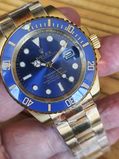 Rolex Submariner Mens Gold Automatic Watch Blue Dial