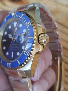 Rolex Submariner Mens Gold Automatic Watch Blue Dial