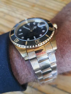 Rolex Submariner Mens Gold Automatic Watch Black Dial
