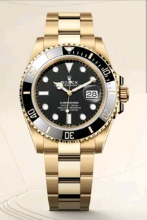 Rolex Submariner Mens Gold Automatic Watch Black Dial