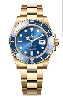 Rolex Submariner Mens Gold Automatic Watch Blue Dial