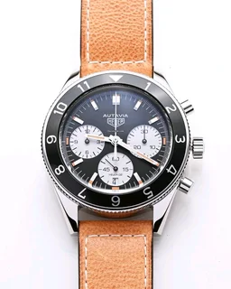 Tag Heuer Autavia Mens Chronograph Watch Black Dial