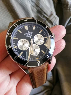 Tag Heuer Autavia Mens Chronograph Watch Black Dial