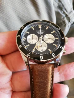 Tag Heuer Autavia Mens Chronograph Watch Black Dial