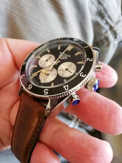 Tag Heuer Autavia Mens Chronograph Watch Black Dial