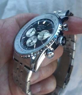 Breitling Navitimer Mens 46mm Chronograph Watch Black Panda Dial