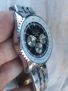 Breitling Navitimer Mens 46mm Chronograph Watch Black Panda Dial