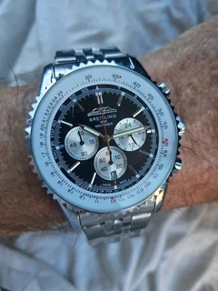 Breitling Navitimer Mens 46mm Chronograph Watch Black Panda Dial