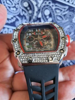 Richard Mille RM11 Diamond Bezel Chronograph Watch Rubber strap