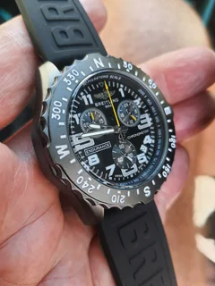 Breitling Endurance Pro 44mm Mens Sports Chronograph Watch Black on Black