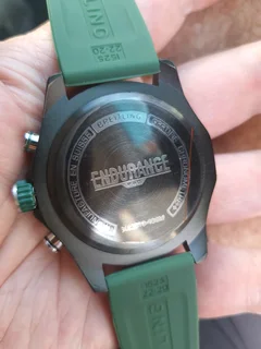 Breitling Endurance Pro 44mm Mens Sports Chronograph Watch Black with Green Rubber strap