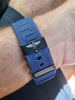 Breitling Endurance Pro 44mm Mens Sports Chronograph Watch Black with Blue Dial and Blue Rubber