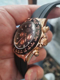 Rolex Daytona Mens Automatic Watch Rose Gold Black Dial