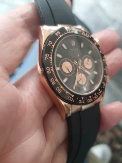 Rolex Daytona Mens Automatic Watch Rose Gold Black Dial