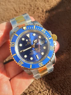Rolex Submariner Two Tone &#34;Bluesy&#34; Mens Automatic Watch Blue Dial