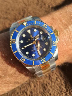 Rolex Submariner Two Tone &#34;Bluesy&#34; Mens Automatic Watch Blue Dial