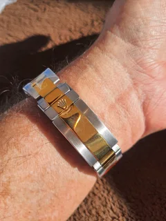 Rolex Submariner Two Tone &#34;Bluesy&#34; Mens Automatic Watch Blue Dial