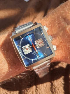 Tag Heuer Monaco Mens Chronograph Watch Blue sunburst dial