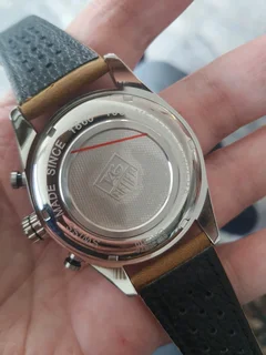 Tag Heuer Carrera 02 Mens Chronograph Watch Blue Dial Leather racing strap