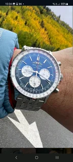 Breitling Navitimer Mens 46mm Chronograph Watch Black Panda Dial