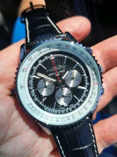 Breitling Navitimer Mens 46mm Chronograph Watch Black Panda Dial