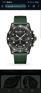 Breitling Endurance Pro 44mm Mens Sports Chronograph Watch Black with Green Rubber Strap