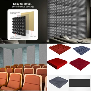 Acoustic Panel 300 X 300 Pyramid- Black - (12 Pieces)