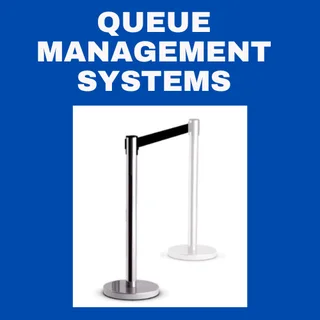 Retractable Chrome Queue Barrier with Black Belt 910x320mm