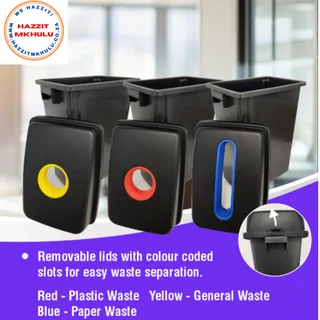 Janitorial Bin Recycling Set of 3 - Plastic - JA0805 - PRT