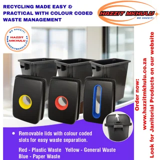 Janitorial Bin Recycling Set of 3 – Plastic (JA0805)