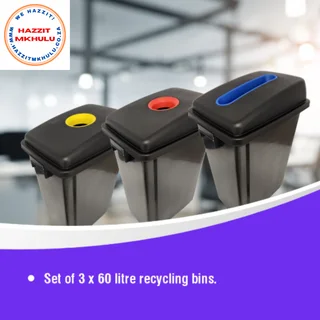 Janitorial Bin Recycling Set of 3 – Plastic (JA0805)