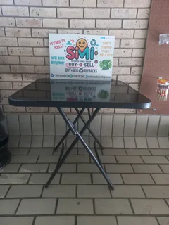 Foldable Glass-Top Table