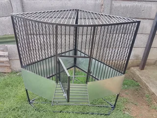 Corner bird cage
