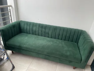 3 Seater Olive  GreenSued Couche