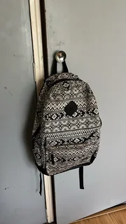 Black and white school bag