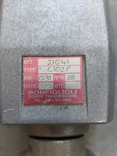 Bonfiglioli electric motor and gearbox with variable speed control