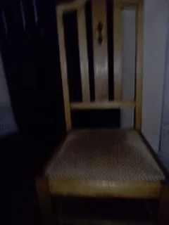 Pair Vintage Oak Tall  back Chairs